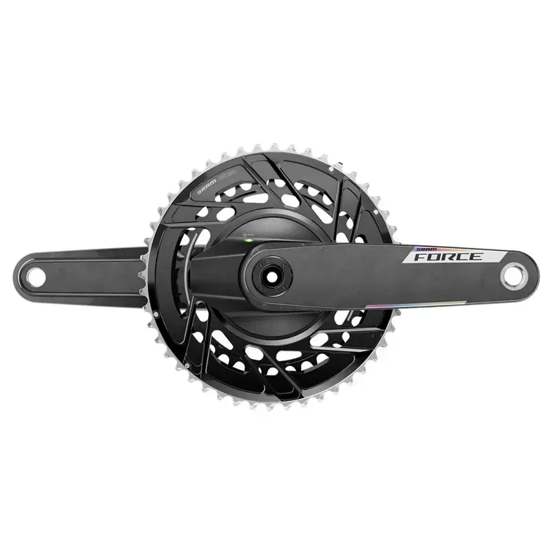 SRAM Force AXS E1 DUB Crankset w/ Thr. Mount Pow. Met. Spider in Black